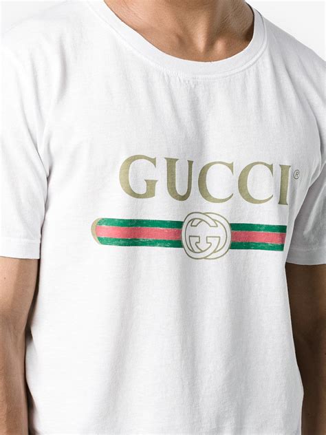 gucci print cotton t shirt replica|gucci shirt authentic.